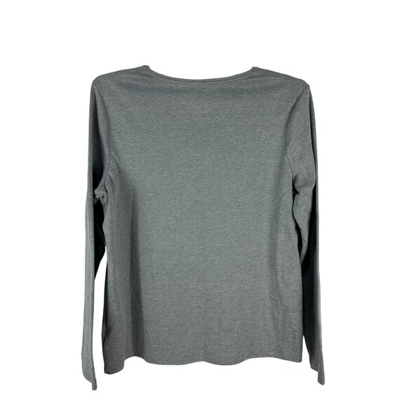 Croft & Barrow Classic Tee XL Cardinal Wreath Gray Long Sleeve Womens Shirt - Picture 3 of 6